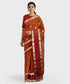 Rudrakshi Pure Silk Handloom Saree - Rust Orange freeshipping - Shreni Samudaya