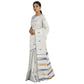 Sukhada - Pure Cotton Handloom Saree with Handturned Buta and Jute Striped Pallu