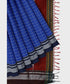 Pure Cotton Handloom Ilkal Saree with Silk Pallu - Blue Checkered Body with Red Pallu freeshipping - Shreni Samudaya