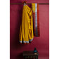 Kinnari - Yellow Katan Border Handloom Silk freeshipping - Shreni Samudaya