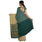 Pochampally Ikat Double Border Block Pure Cotton Handloom Saree - With Zari freeshipping - Shreni Samudaya