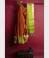 Rudrakshi Pure Silk Handloom Saree in Orange with Zari freeshipping - Shreni Samudaya