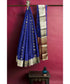 Festive Blended Saree - Deep Blue freeshipping - Shreni Samudaya