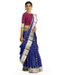 Festive Blended Saree - Deep Blue freeshipping - Shreni Samudaya