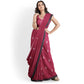 Antara Pure Cotton Handloom Saree - White buta on Dark Red body with Maroon pallu