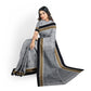 Kavya - Grey body with Black Parrot Buta and Double Border Pure Cotton Handloom Saree