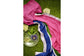 Ikat Mercerised Cotton Saree - Pink body with Pink Body with White, Blue and Green colors in border