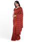 Kabini - Rust body with orange thin border and maroon stripped Pallu Pure Cotton Handloom saree
