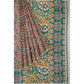 Kalamkari Pure Cotton Hand Block Printed Saree - Red saree with a single side border
