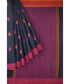 Antara Pure Cotton Handloom Saree - Pink and Orange on Black