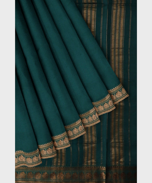 Kajal - Pure Cotton Saree - Deep Green