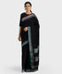 Pure Cotton Handloom Ilkal Saree with Silk Pallu - Black body with Ganga Jamuna Border freeshipping - Shreni Samudaya
