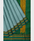 Pure Cotton Handloom Ilkal Saree with Silk Pallu - Light Blue and Green freeshipping - Shreni Samudaya