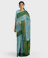 Pure Cotton Handloom Ilkal Saree with Silk Pallu - Light Blue and Green freeshipping - Shreni Samudaya