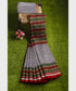 Traditional Khana Saree with Multicolour Motif Strip Border - Metallic Lavender freeshipping - Shreni Samudaya