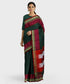 Traditional Khana Saree - Bottle Green Woven Body with Magenta Patti Design and Maroon Border freeshipping - Shreni Samudaya