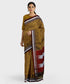 Traditional Khana Saree - Dull Gold Woven Body with Black Patti Design and Maroon Border freeshipping - Shreni Samudaya