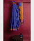 Traditional Khana Saree - Metallic Violet Woven body with Checks and orange border freeshipping - Shreni Samudaya