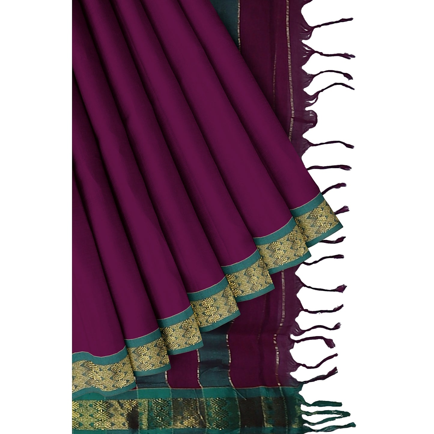 Banashri - Pure Cotton Saree - Purple