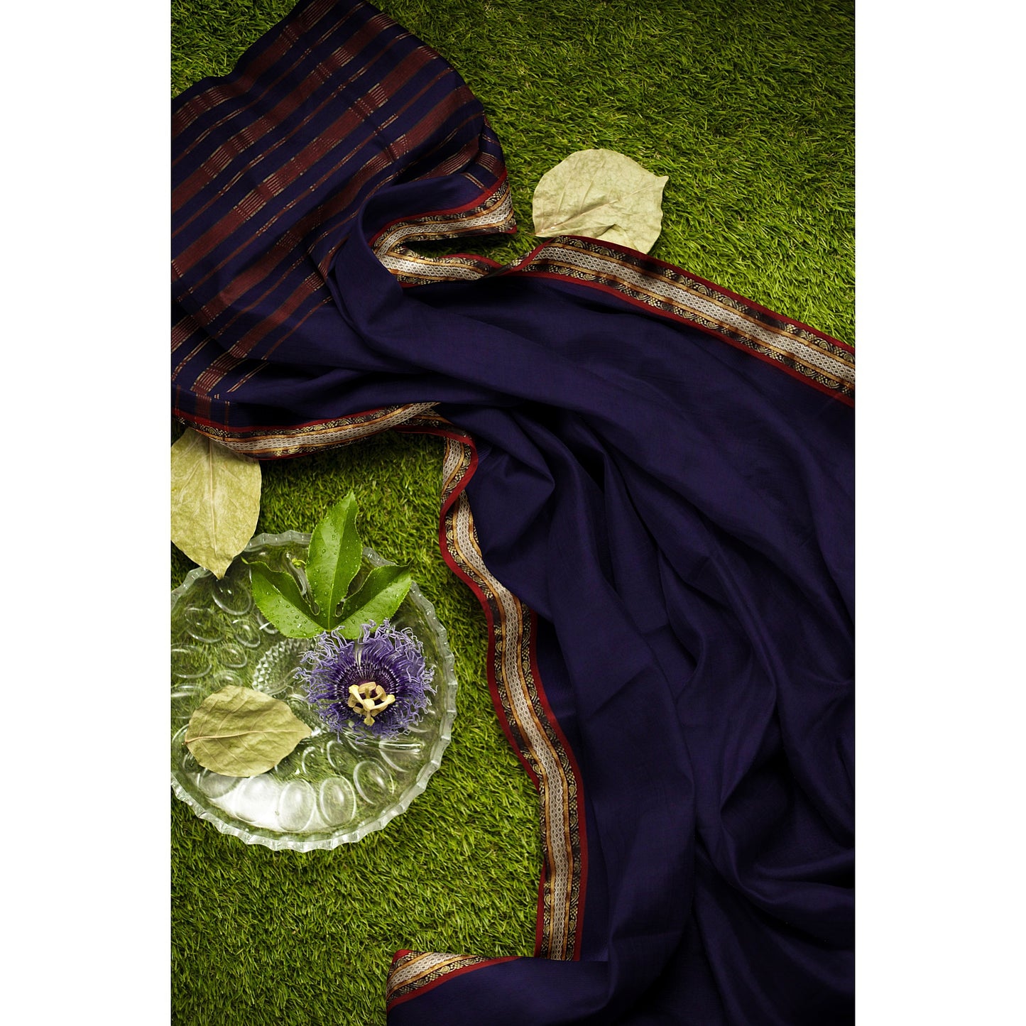 Manikya - Pure Cotton Saree - Violet