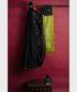 Sahitya - Pure Silk Handloom Saree Without Border - Black with Green Pallu freeshipping - Shreni Samudaya