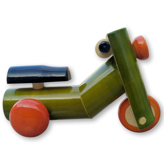 Wooden Toy - 3-wheel Scooter - Olive Green freeshipping - Shreni Samudaya