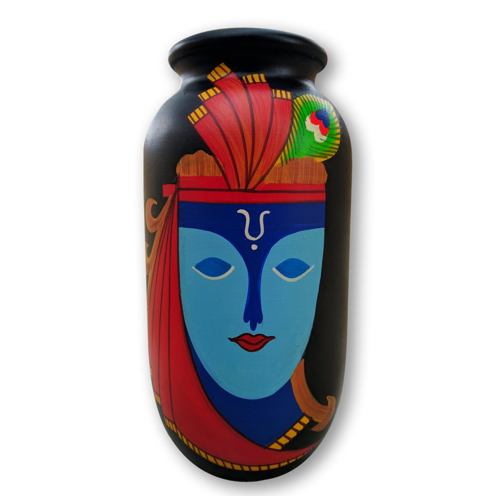 Wooden Vase - Krishna freeshipping - Shreni Samudaya