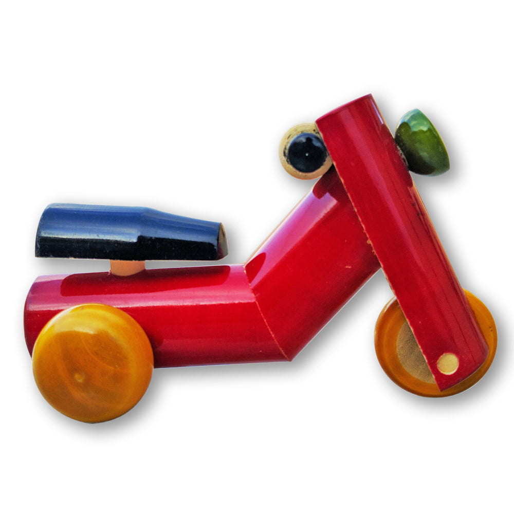 Wooden Toy 3-wheel Scooter- Red freeshipping - Shreni Samudaya